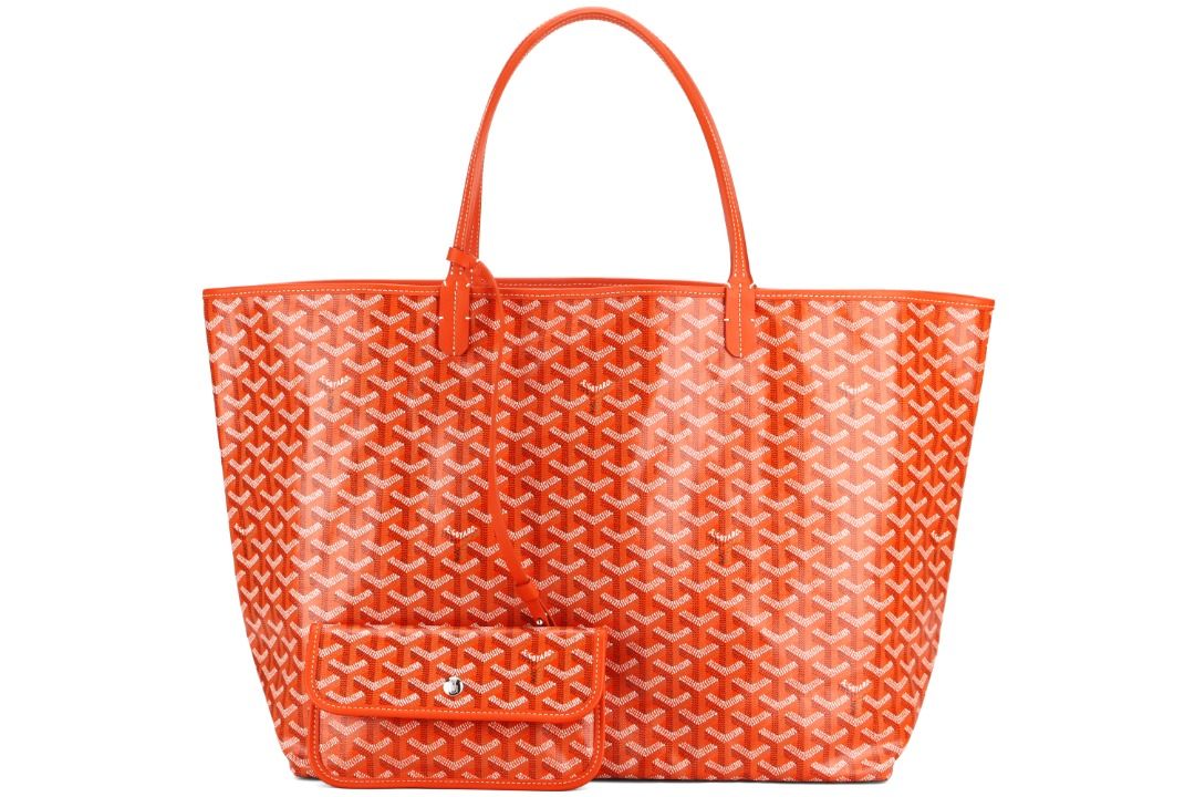 GOYARD SAINT LOUIS TOTE GM ORANGE CANVAS SILVER HARDWARE, WITH POUCH & DUST  COVER, Luxury, Bags & Wallets on Carousell