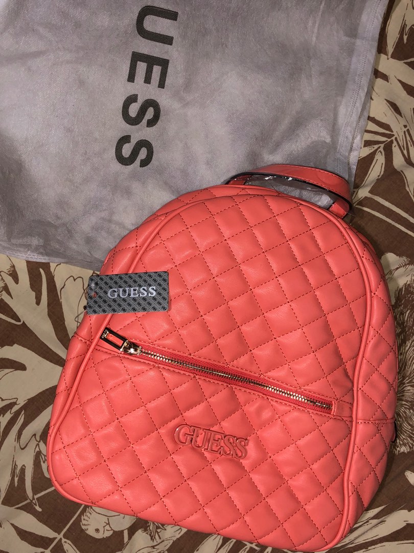Guess Quilted Leather Backpack on Carousell
