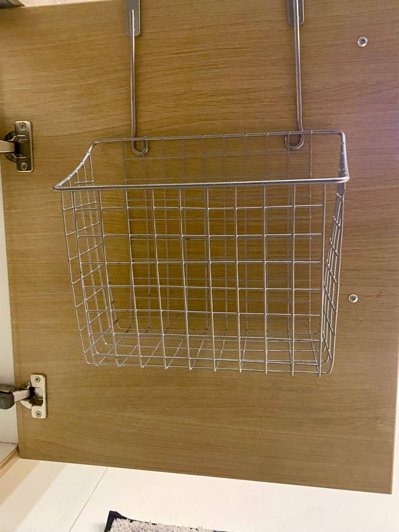 Hanging wire storage basket over door metal organizer on Carousell