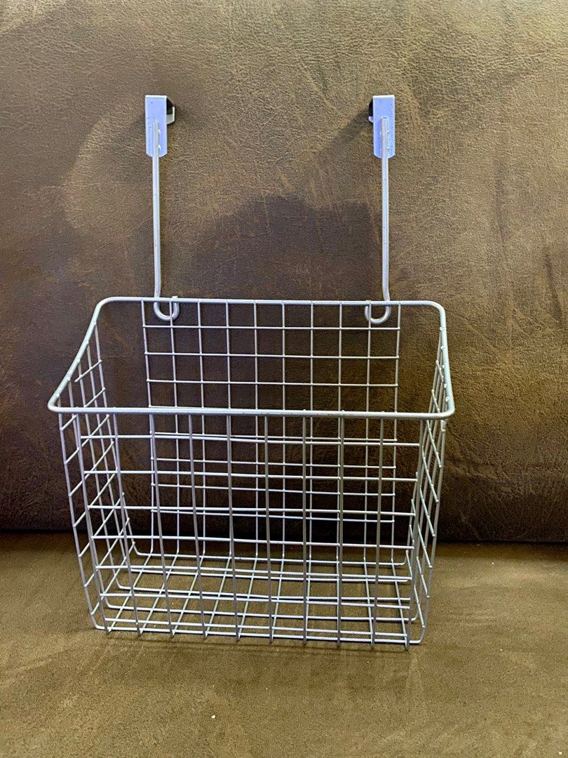 Hanging wire storage basket over door metal organizer on Carousell