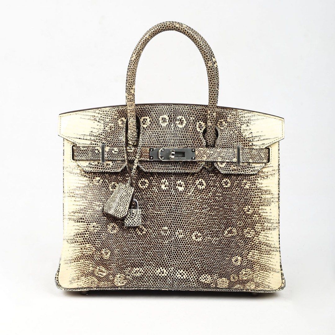 HERMES BIRKIN 30 LIZARD -GREY EXOTIC LEATHER -OMBRE, Fesyen Wanita