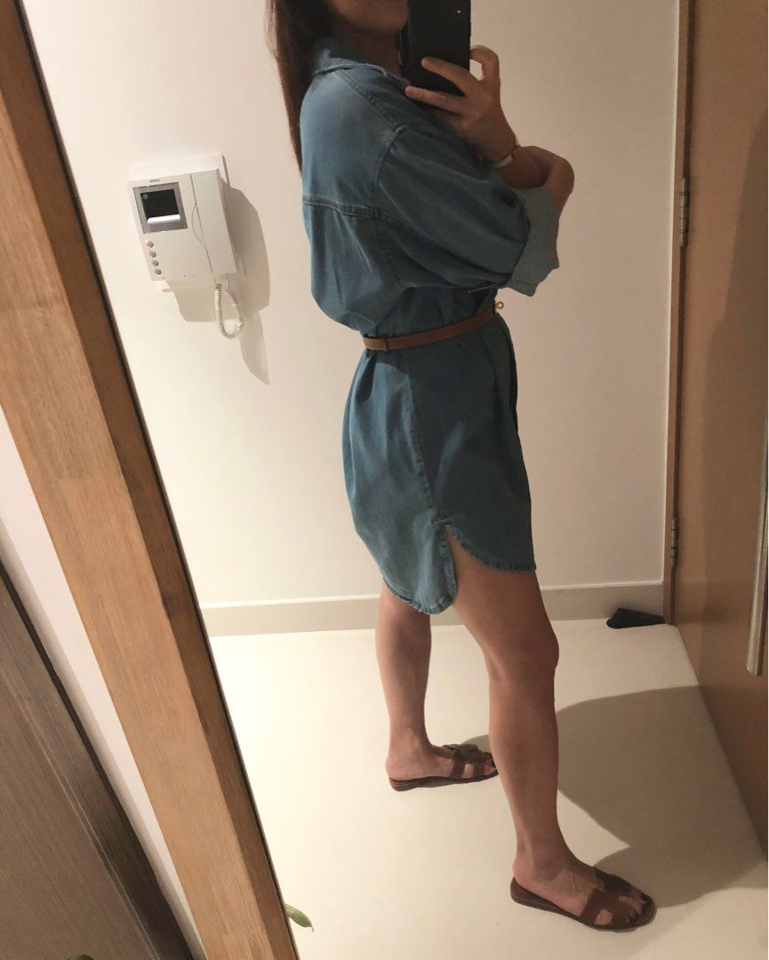 H&M Denim Shirt Dress, Women's Fashion, Dresses & Sets, Dresses on Carousell