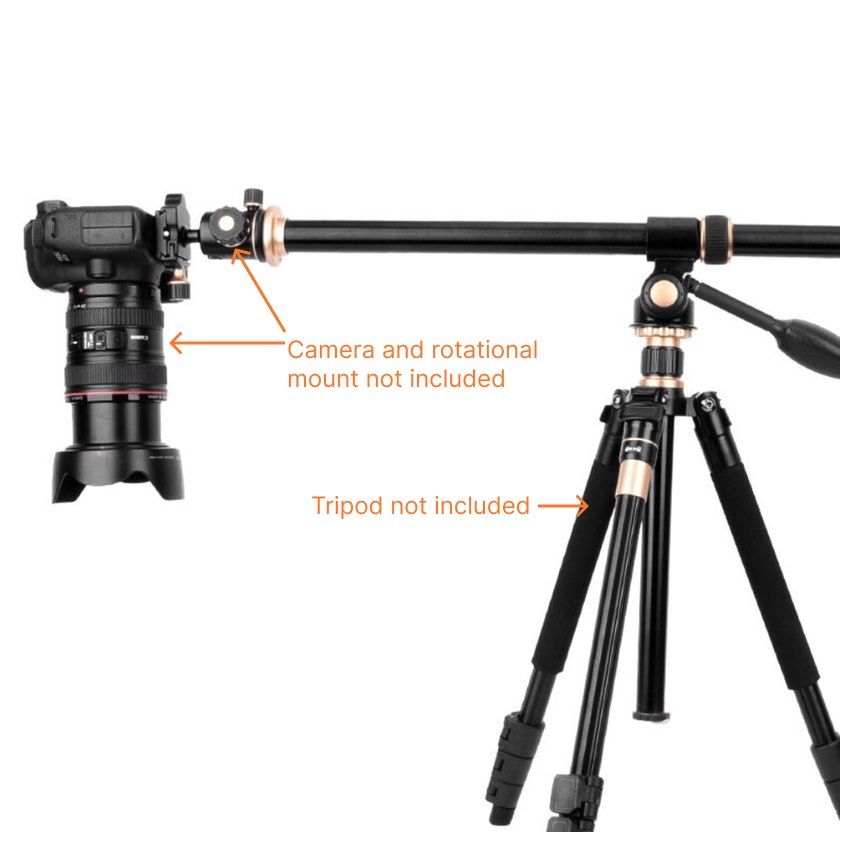 Horizontal Tripod Camera Mount, Boom Rotatable MultiAngle Center