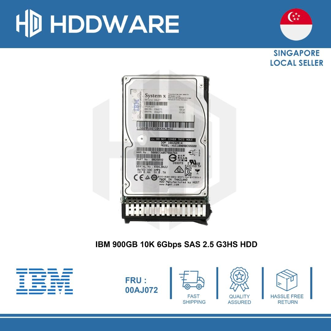 IBM 900GB 10K 6Gbps SAS 2.5 G3HS HDD // 00AJ071 // 00AJ072 // 00AJ07563140666691329110