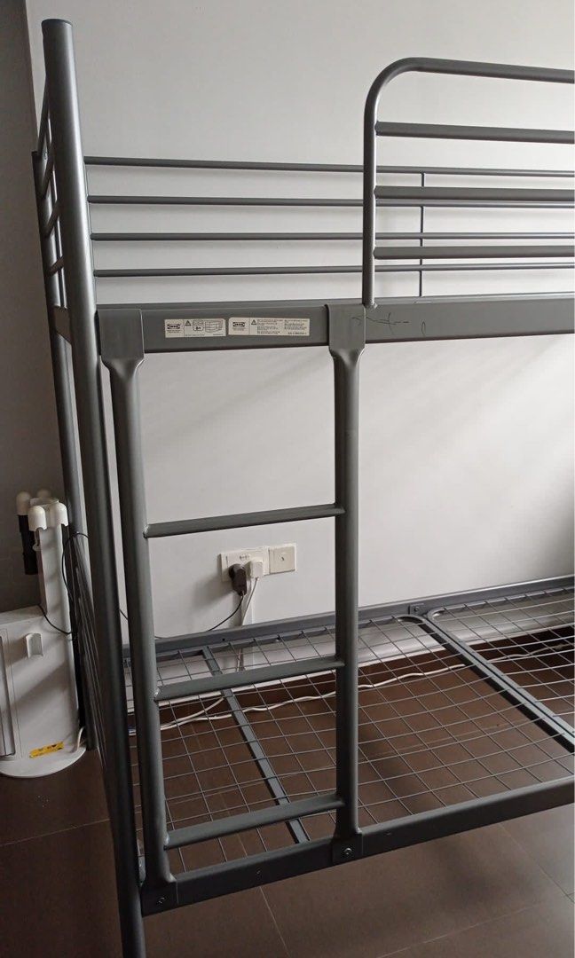 IKEA metal bunk bed, Furniture & Home Living, Furniture, Bed Frames