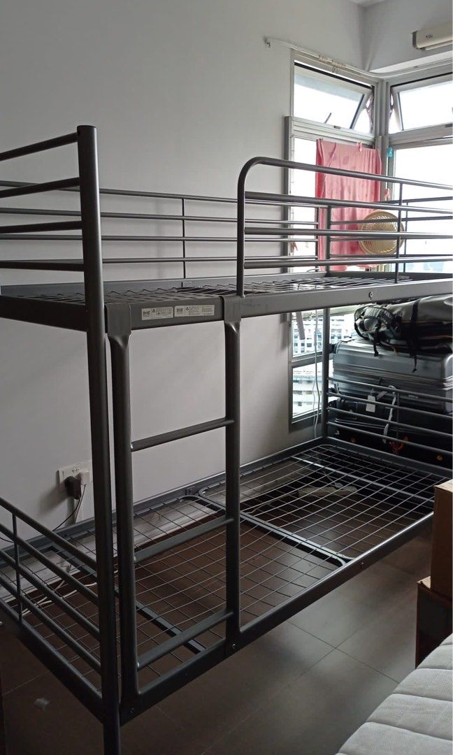 IKEA metal bunk bed, Furniture & Home Living, Furniture, Bed Frames