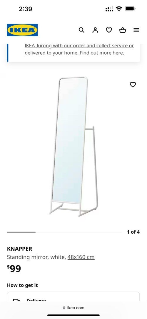 Ikea standing mirror, Furniture & Home Living, Home Decor, Mirrors on