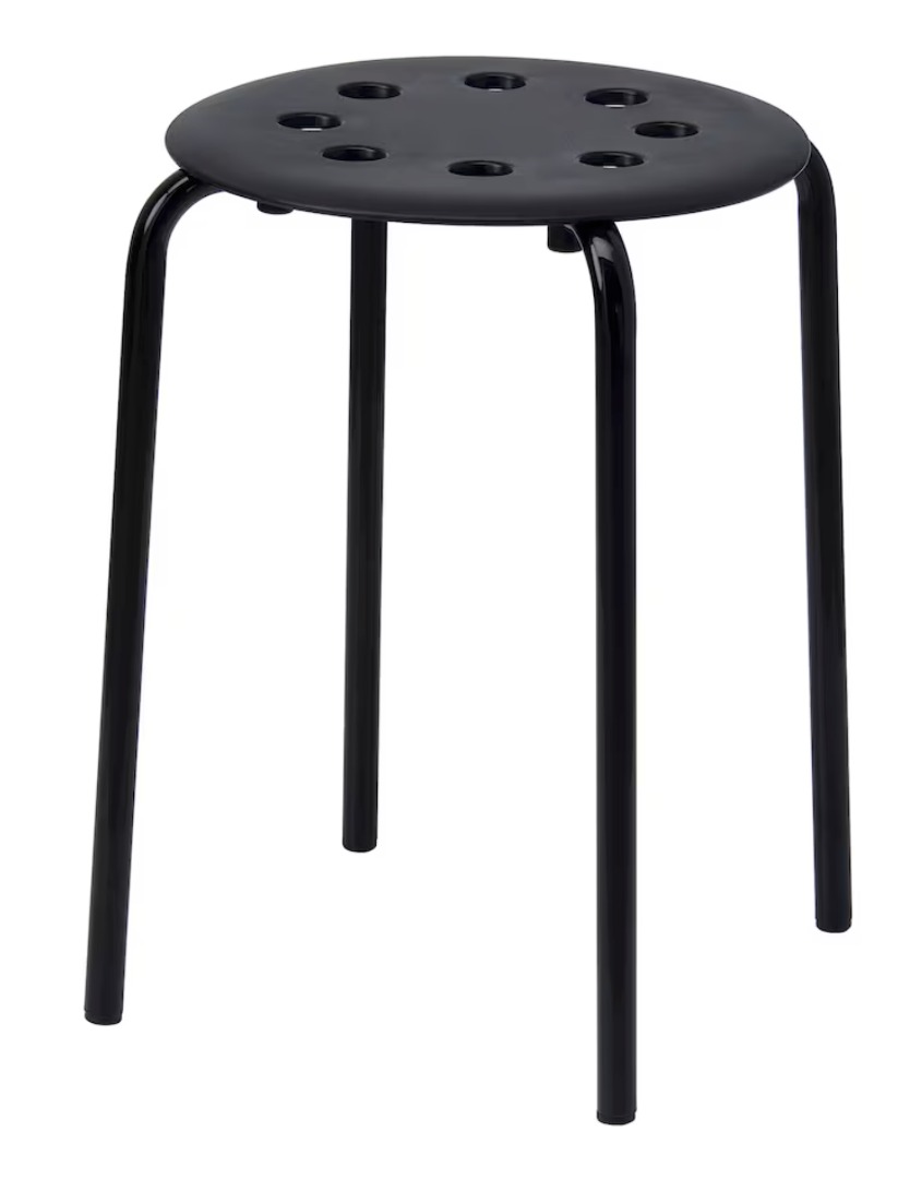 Ikea Stool black, red and yellow, Furniture & Home Living, Furniture, Chairs on Carousell