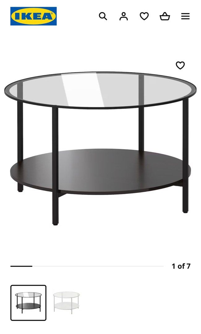 Ikea Vittsjo Round Coffee Table, Furniture & Home Living, Furniture, Tables & Sets on Carousell