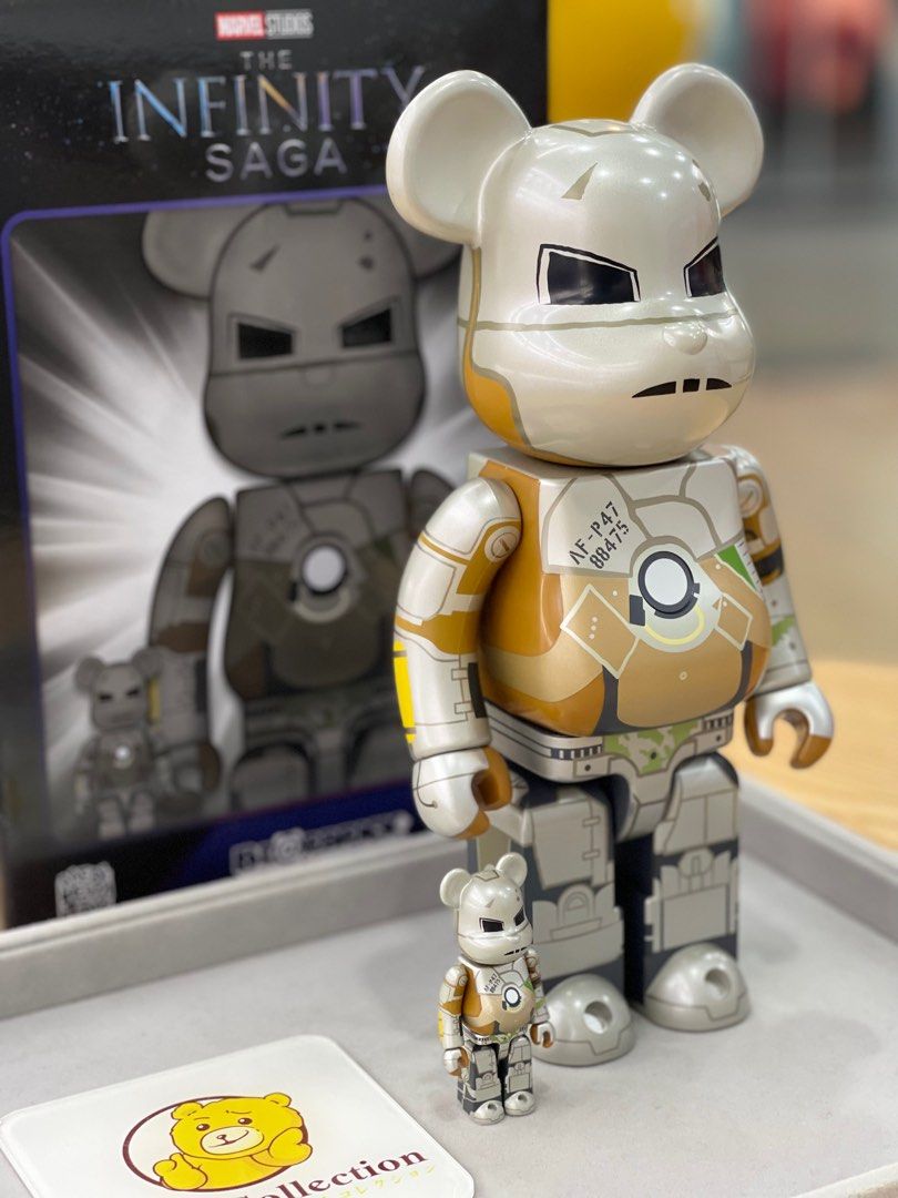 In Stock] Be@RBRICK x Marvel Iron Man Mark 1 100%+400% (Medicom 