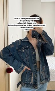 Jaket jeans oversize unisex