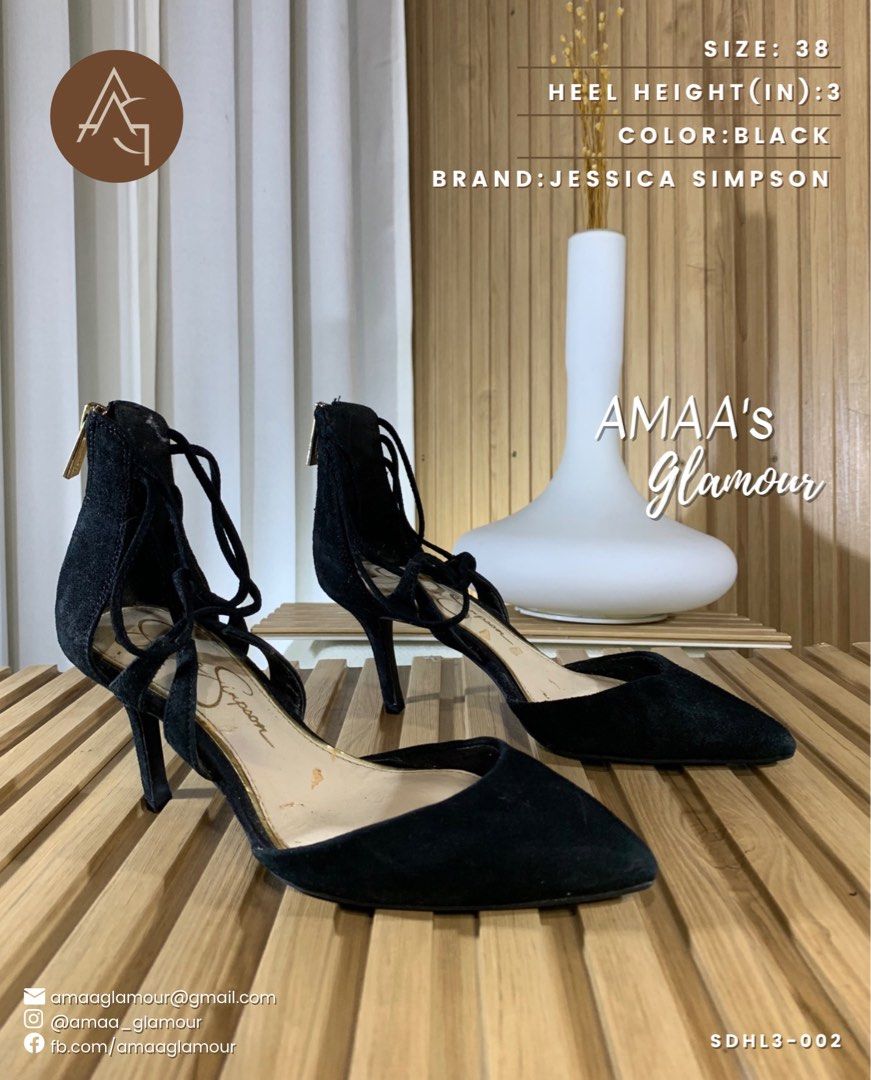 Jessica Simpson Piah Strappy Pump Black Lace Up Pumps Suede