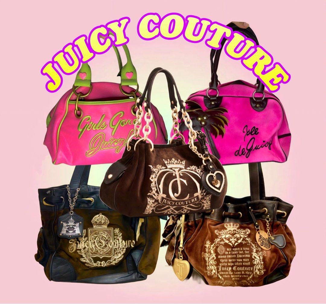 Juicy Couture, Bags, Juicy Couture Rare Speedy Satchel Crossbody Black  Embossed Bag