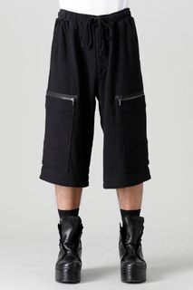 Julius SS23 Permanent Cotton Sweat Cargo Shorts Black