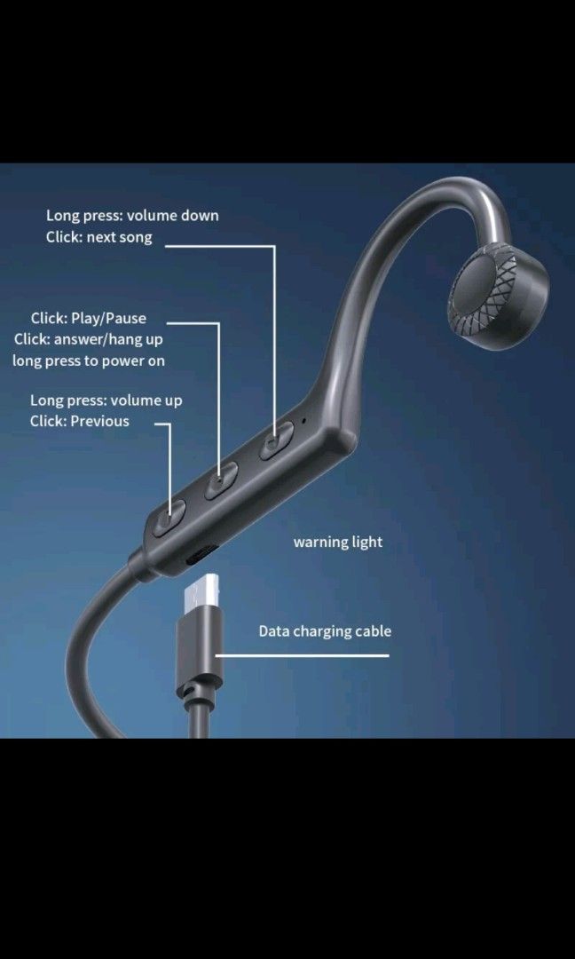 KS19 Bone Conduction Wireless Neckband Bluetooth Headset With Mic HIFI Sound, Audio, Earphones