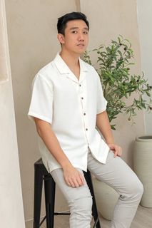 Kyrus Waffle Collar Shirt (Off-White) *defect