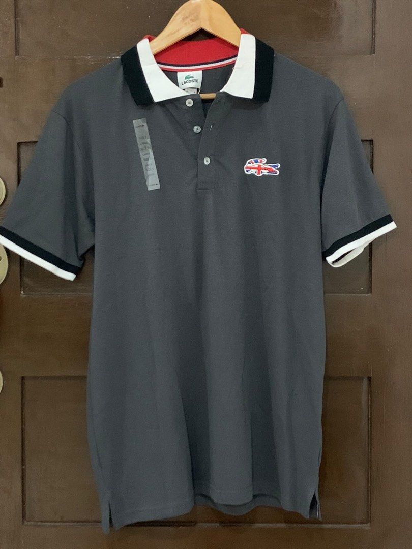 Lacoste uk gray polo shirt Men s Fashion Tops Sets Tshirts Polo Shirts on Carousell