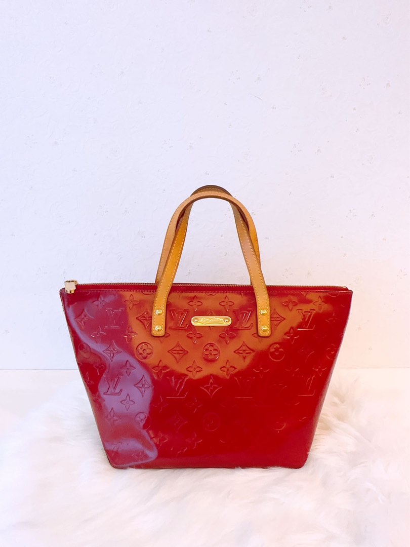 Louis Vuitton, Bags, Pre Loved Pre Owned Louis Vuitton Vernis Bellevue Pm  Red