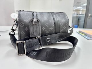 LOUIS VUITTON Monogram Eclipse City Keepall Black Gray M45936 Men's Ca