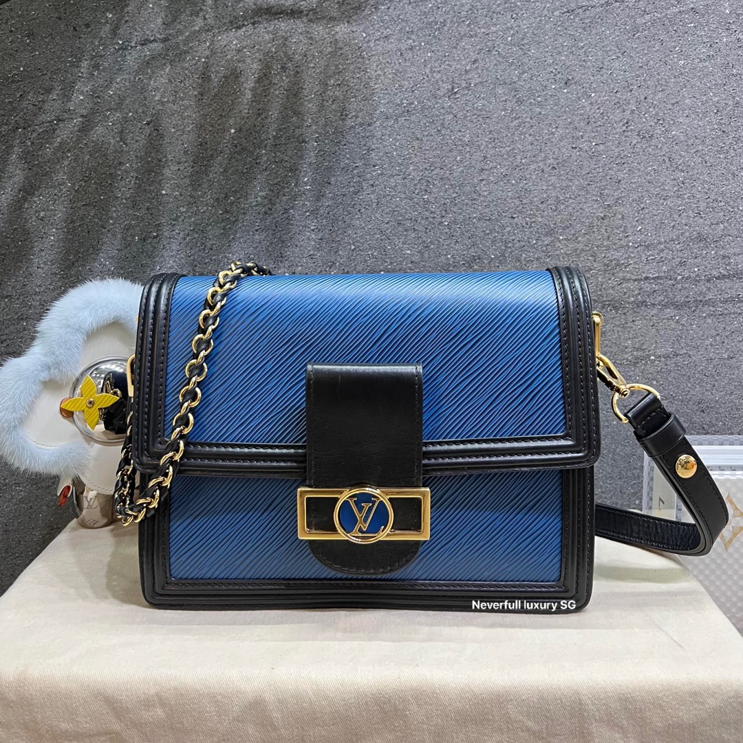 Louis Vuitton Dauphine MM Navy/ Black Epi Leather Bag, Luxury, Bags &  Wallets on Carousell