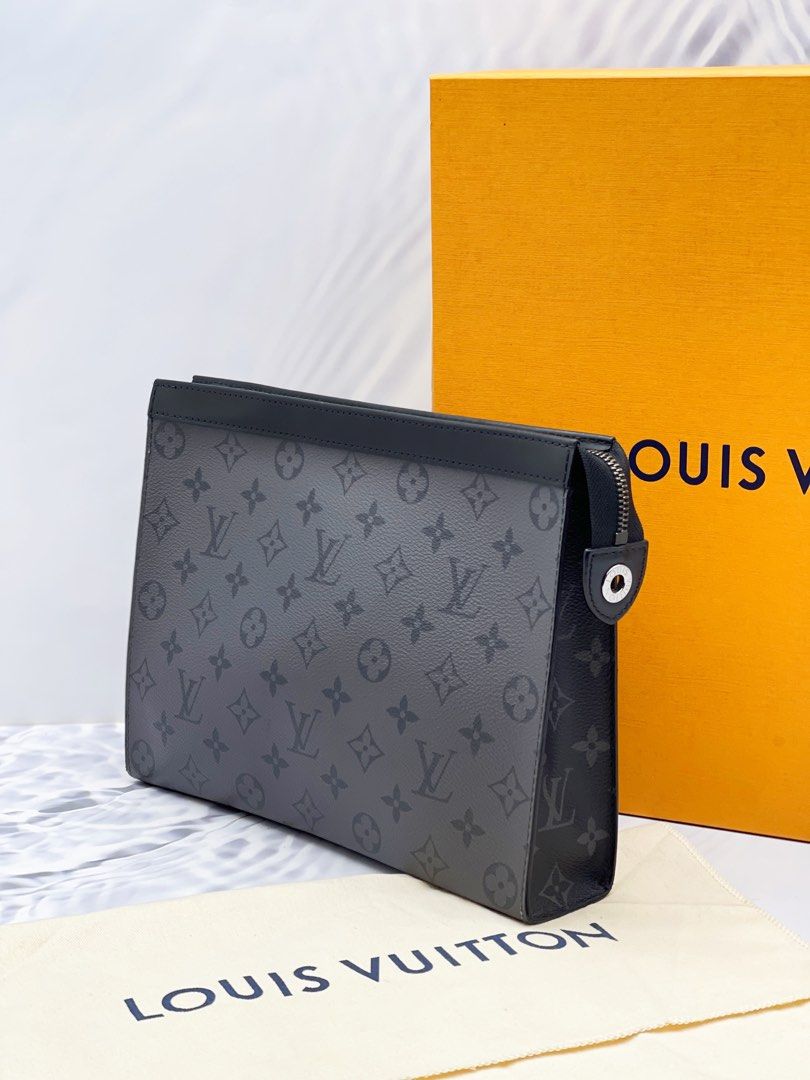 Louis Vuitton Monogram Eclipse Pochette Voyage MM M61692 Men's Clutch Bag Monogram  Eclipse