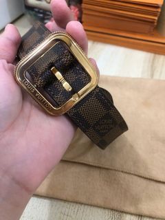 Louis Vuitton Red Epi Leather Ceinture 85 Gold Buckle Belt