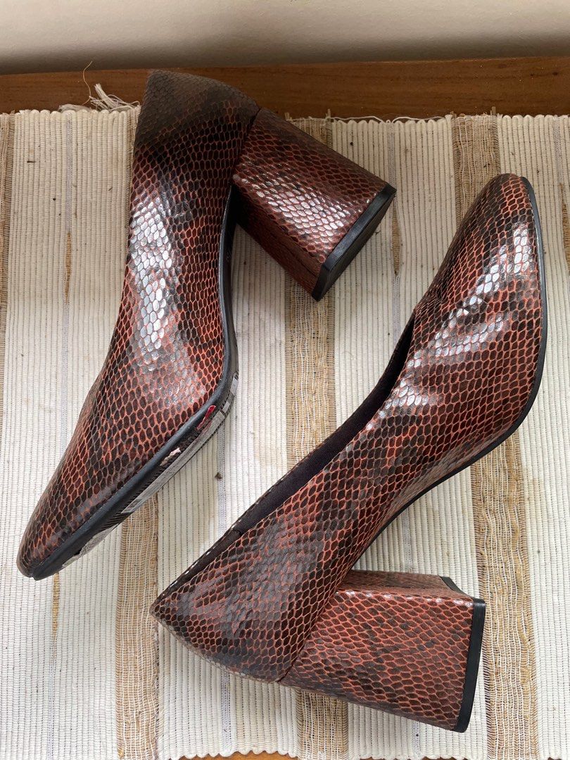 Marks and Spencer Snakeskin Block Heels Wide fit Women s