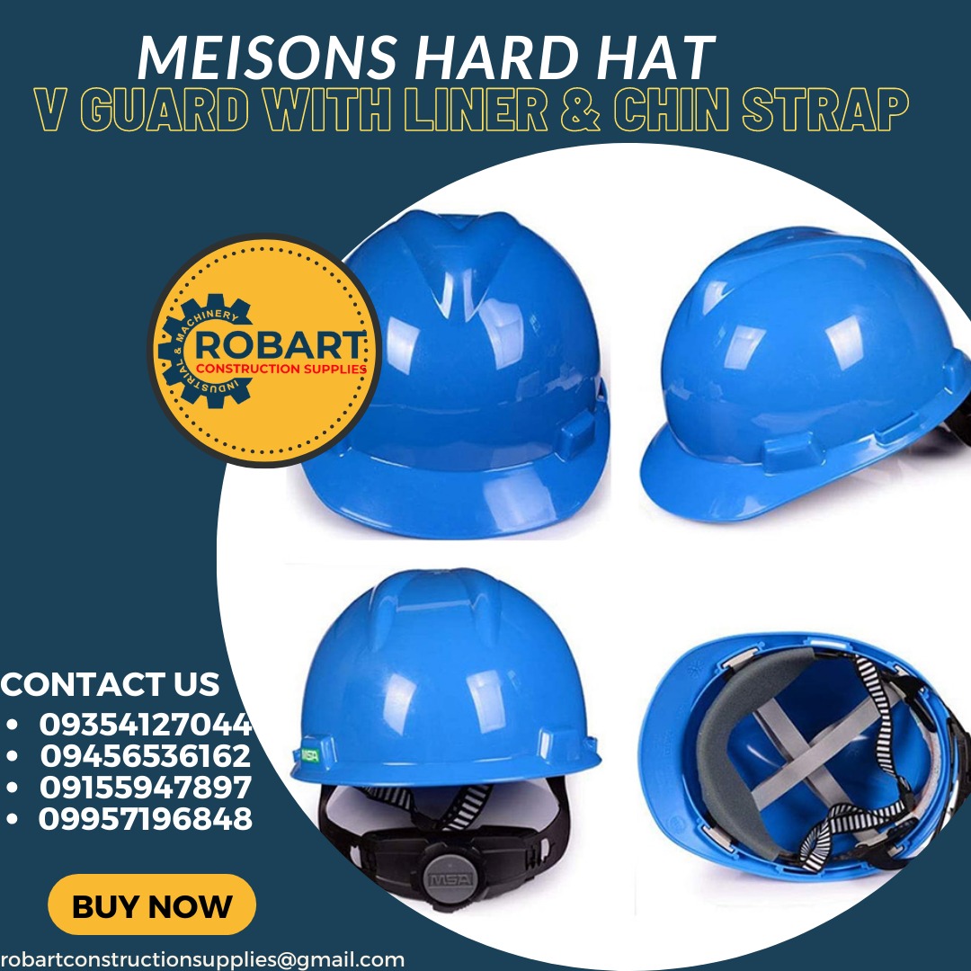 MEISONS HARD HAT VGUARD W/LINER & CHIN STRAP, Commercial & Industrial ...