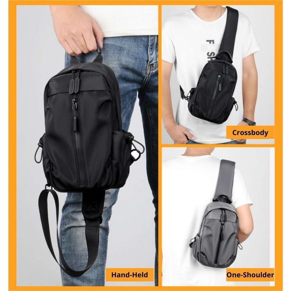 Men Sling Bag Trendy Crossbody Bag Anti Theft Chest Bag with