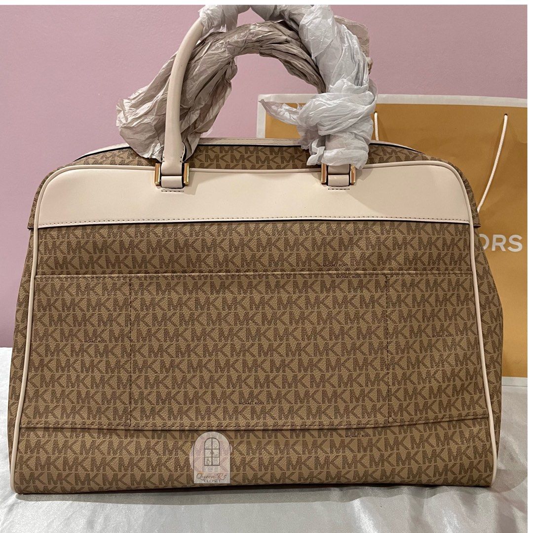 Michael Kors Jet Set Travel Miami Girls Large Weekender Light Cream MK  Signature