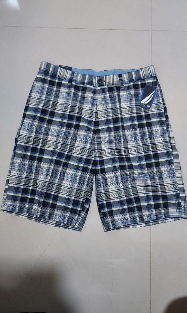 NAUTICA Y D plaid FF Golf shorts