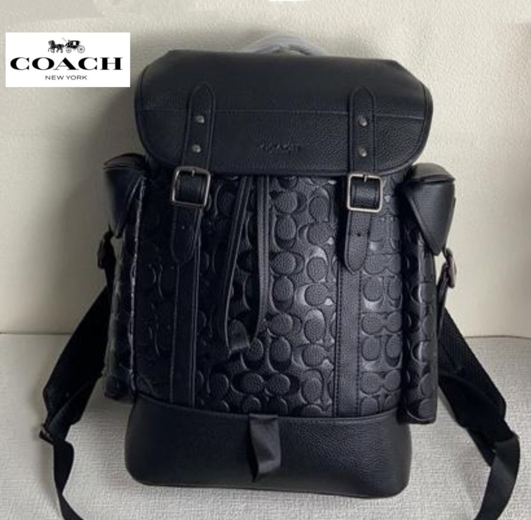 New Coach Original Classic Black Embossed Collection Hitch