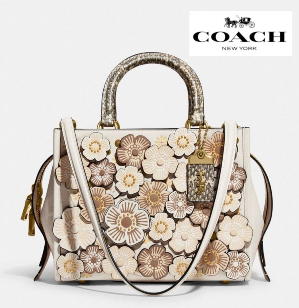 New Coach Original Exclusive Collection Rogue 25 In Colorblock With Tea Rose And Snakeskin Detail Crossbody Shoulder Top Handle Bag For Women Come With Complete Set Suitable For Gift Luxury Bags