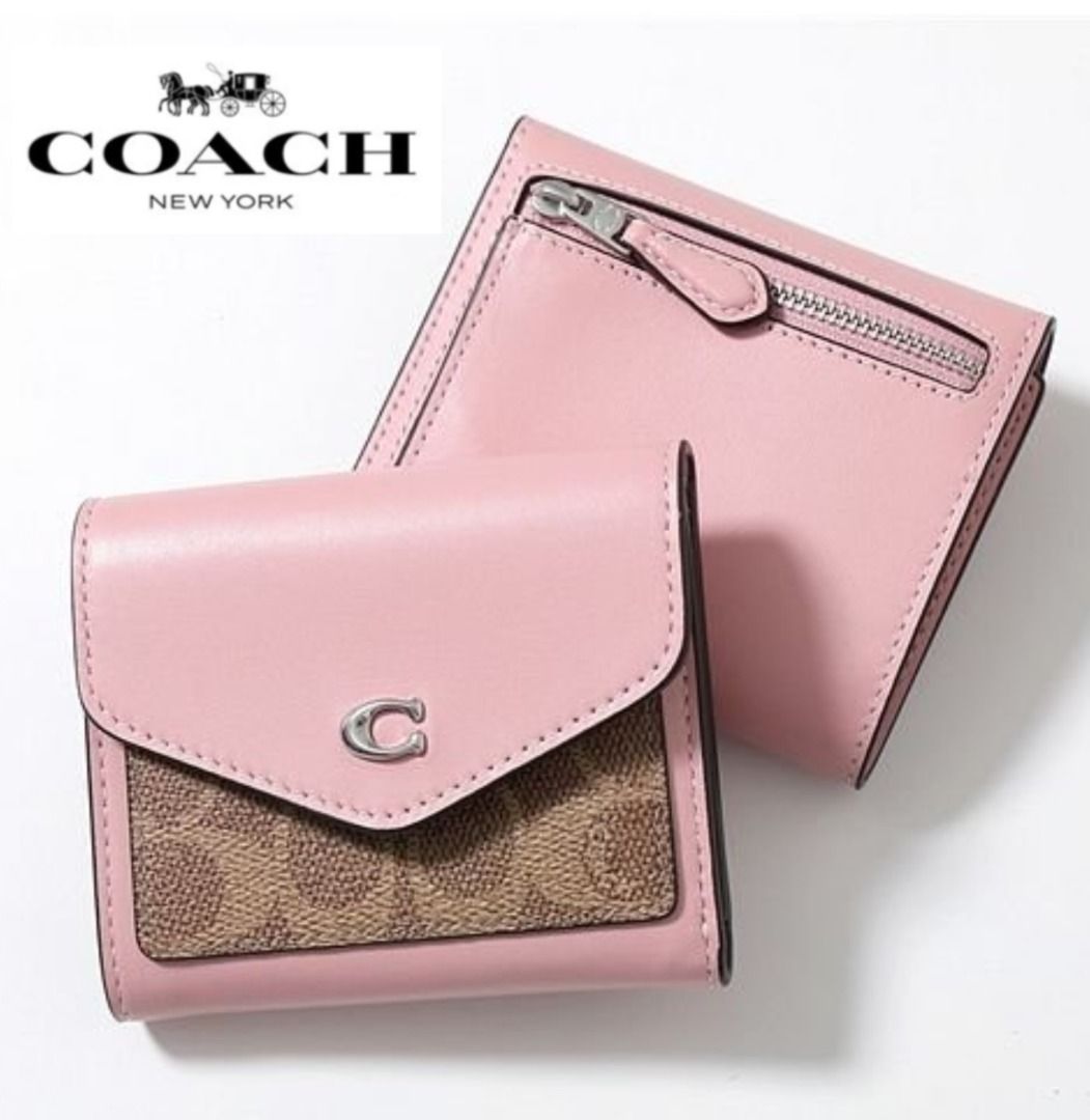 New Coach Original Pink WYN SMALL WALLET IN COLORBLOCK SIGNATURE CANVAS Wallet For Women Come With Complete Set Suitable For Gift Luxury Bags Wallets on Carousell