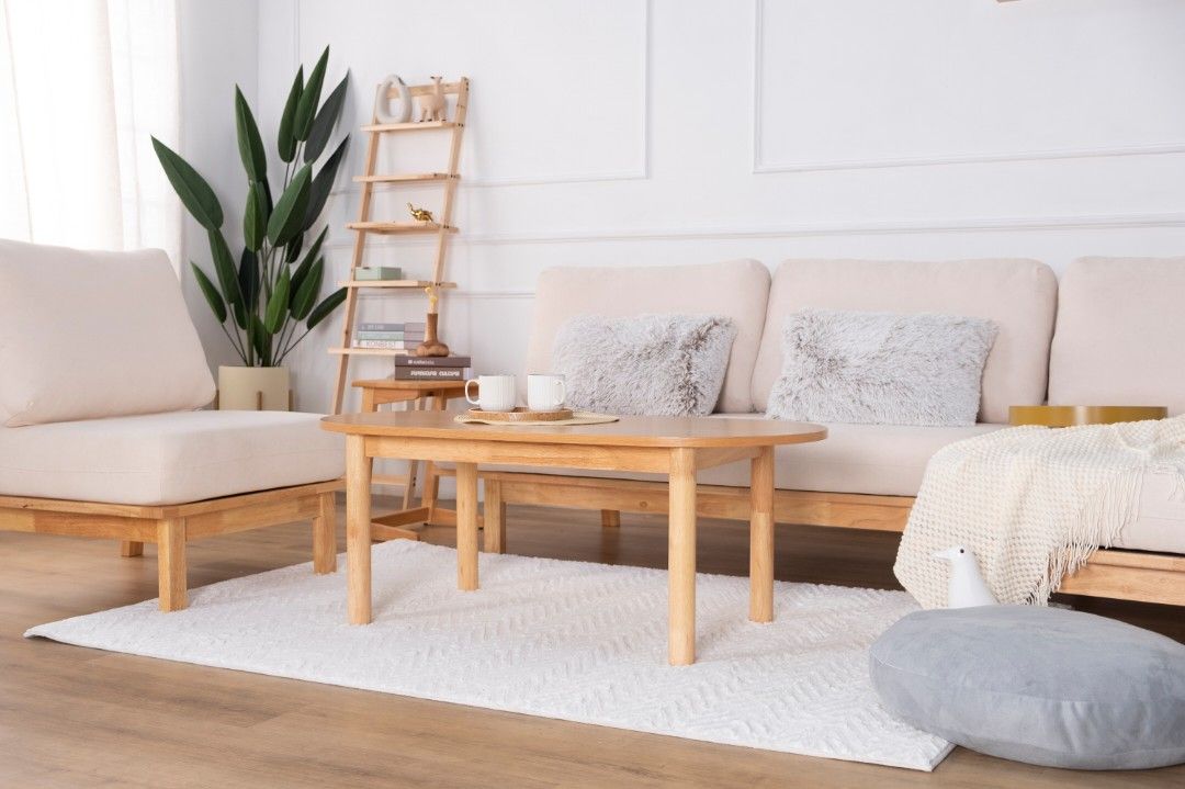 [New] Mujistyle Sofa End Table, Side Table Full Solid Rubberwood