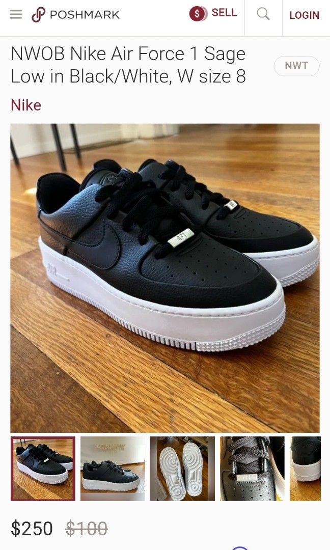 Air force 1 sage top low white womens size 8