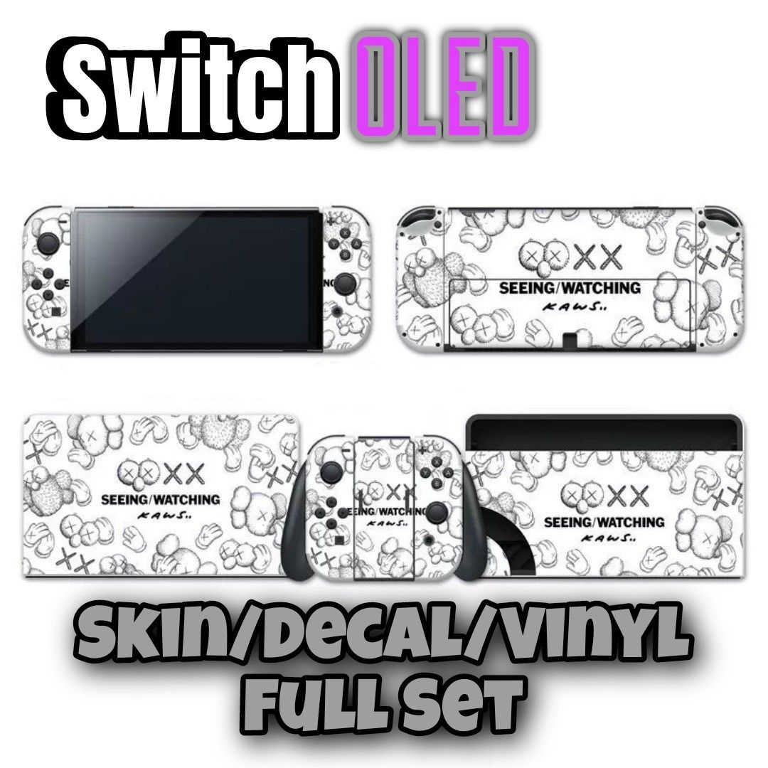Nintendo Switch OLED (Category: Cases & Covers) located in Singapore. Submitted by boostallday (Listing ID 1244349713, Image 3). Description: Nintendo Switch OLED Skin/Decal/Vinyl Easy peel Material: PVC Applicable: Nintendo Switch OLED Packing: Full set Stickers (Console, Joy-Con, Pad) ✔Compatibility -- Desgin for Switch OLED. Lovely Cute Skin Exterior Design, make your Switch more attractive. ✔High quality materials -- Our Skin Material is Scra