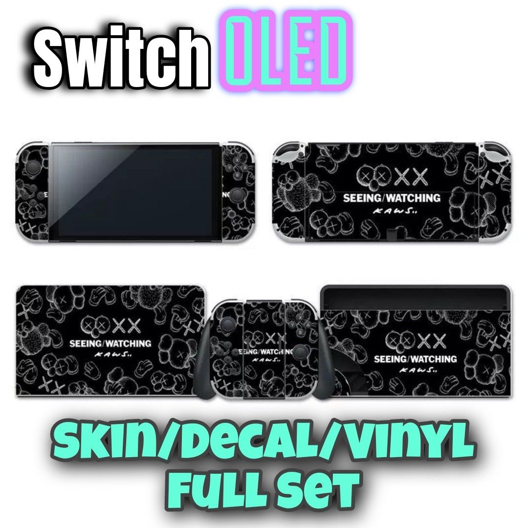Nintendo Switch OLED (Category: Cases & Covers) located in Singapore. Submitted by boostallday (Listing ID 1244349713, Image 2). Description: Nintendo Switch OLED Skin/Decal/Vinyl Easy peel Material: PVC Applicable: Nintendo Switch OLED Packing: Full set Stickers (Console, Joy-Con, Pad) ✔Compatibility -- Desgin for Switch OLED. Lovely Cute Skin Exterior Design, make your Switch more attractive. ✔High quality materials -- Our Skin Material is Scra