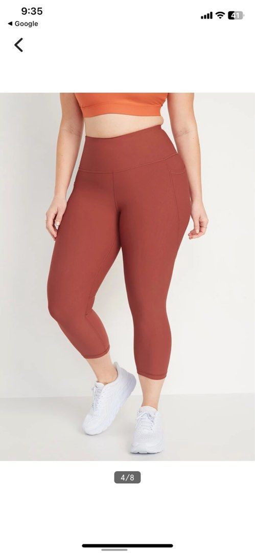 OLD NAVY High Waisted Powersoft Side Pocket Crop Leggings, Women's