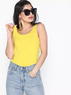 OLD NAVY Lemon sunny yellow ribbed knit sleeveless cami round neck tank top
