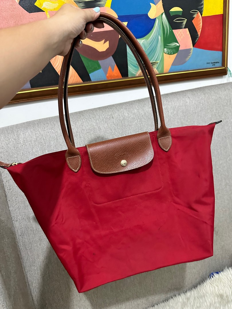 Orig Longchamp Le Pliage Red LARGELonghandle