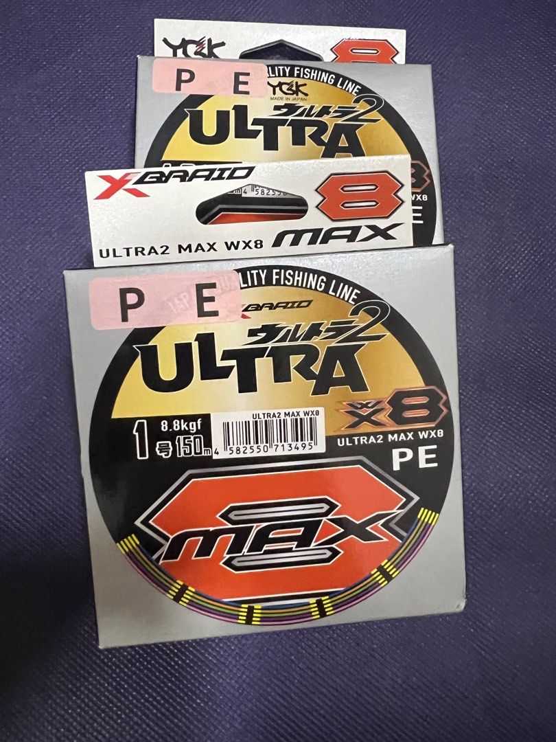 Original YGK/XBraid Ultra2 Max WX8 PE Fishing Line Not Shimano Not Daiwa,  Sports Equipment, Fishing on Carousell