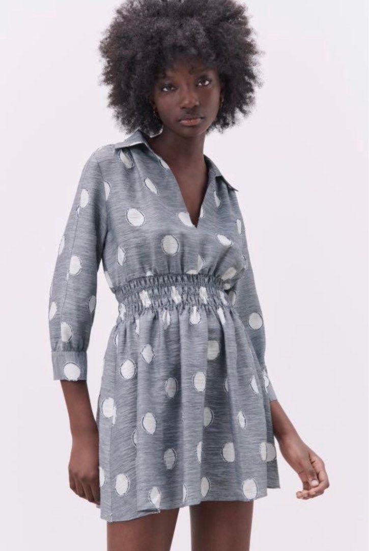 Zara contrast printed dress top
