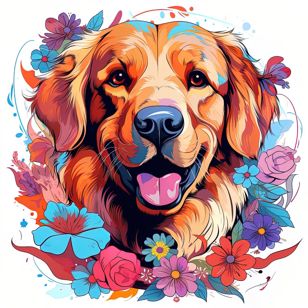 Pack of 10 Downloadable Golden Retriever Wall Art Print Dog art dog lovers Animal prints Pet art Cute dogs Dog wall decor Printable