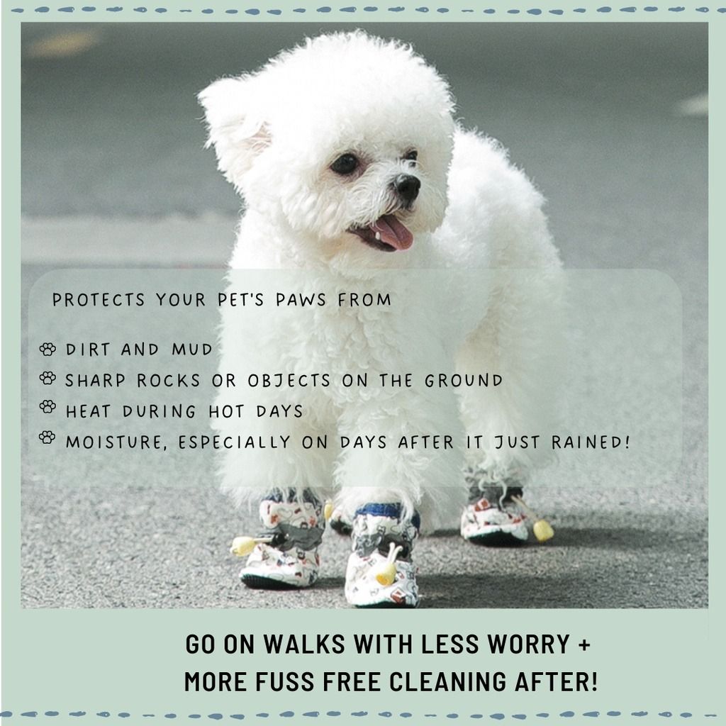 Pet Anti Slip Water resistant Dog Shoes Pet Boots Non Slip Hello