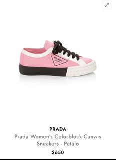 Prada Colorblock Canvas Sneakers in Petale / Black size 36.5