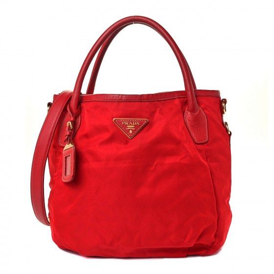Prada Red Nylon Tote Handbag Women s Fashion Bags Wallets