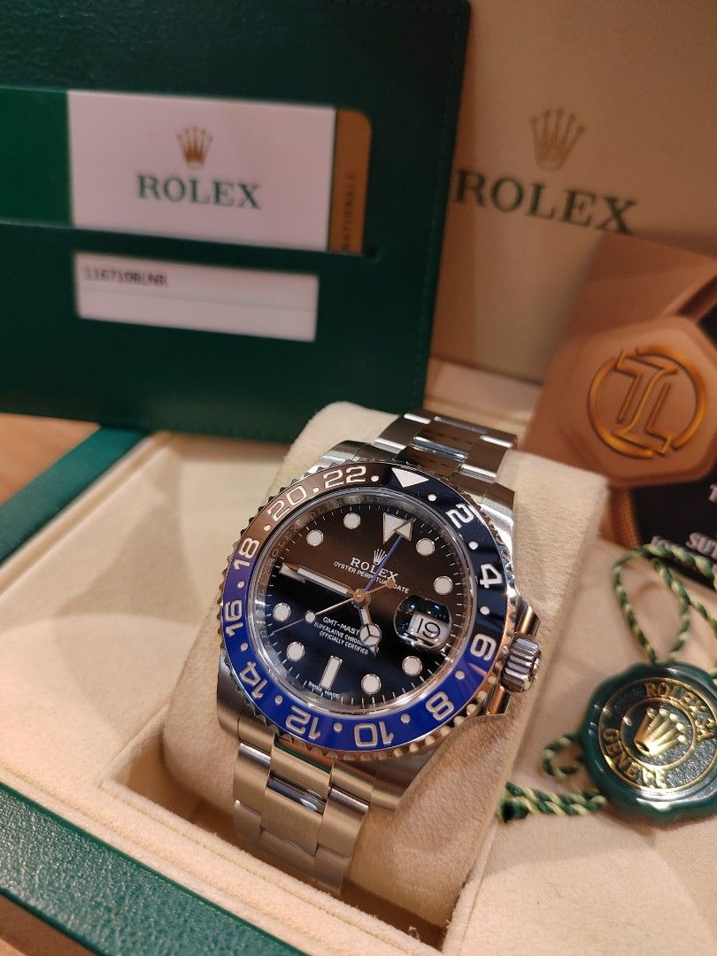 Pre owned 116710BLNR 2019 Rolex Batman GMT Master II Tiptop