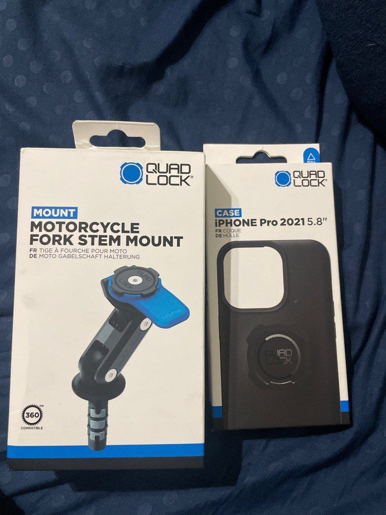 13.3 - 14.7mm Motorcycle Fork Stem Mount & Strong Grip Holder for iPhone XR (sku 58441) main image 0