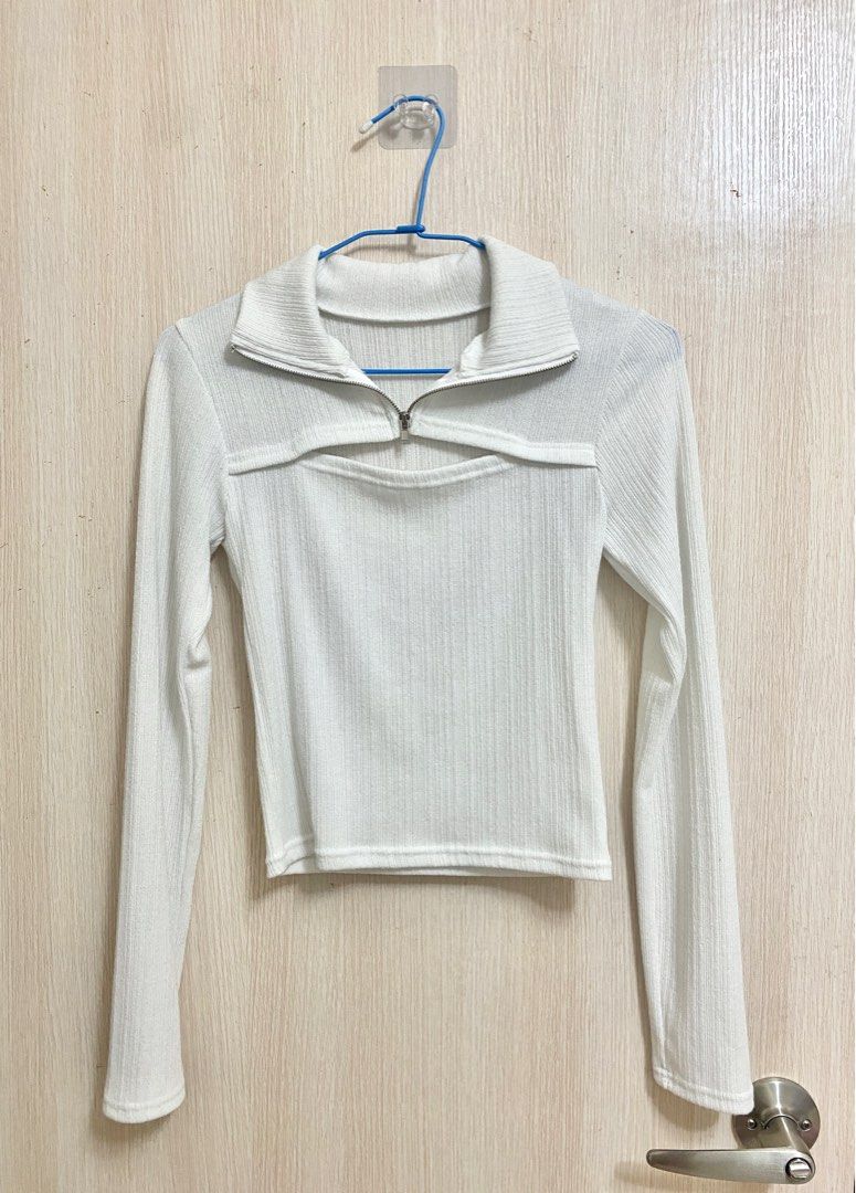 qual購入）韓製🇰🇷純慾感直條紋彈性甜酷上衣（原價899）, 她的時尚